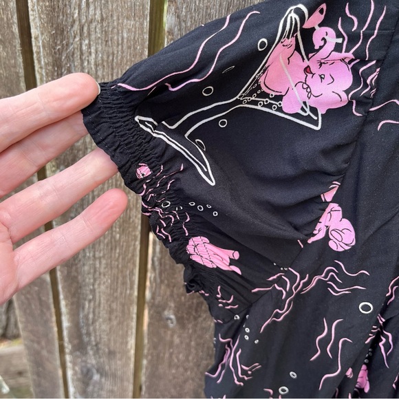 Collectif Carmen Tipsy Elephants Dress NWT In Black & Pink Sz 8/M US - Picture 8 of 16